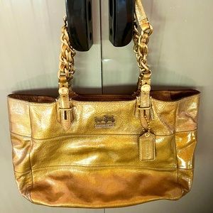 Coach metallic gold handbag